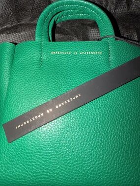 Ampersand As Apostrophe Green Pebble Leather Mini Tote